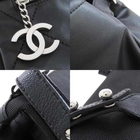 CHANEL Black Coated Canvas Shoulder Bag - Picture 8 of 11